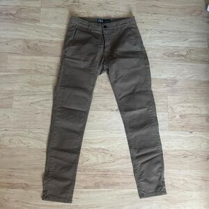 Brown/khaki slim fit chino trousers